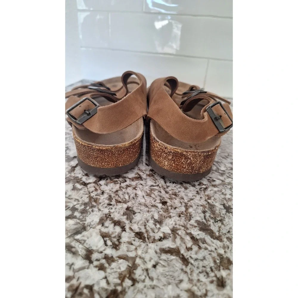 Birkenstock Milano Tobacco Brown Oiled Leather Sandals Mens EU 42 Regular